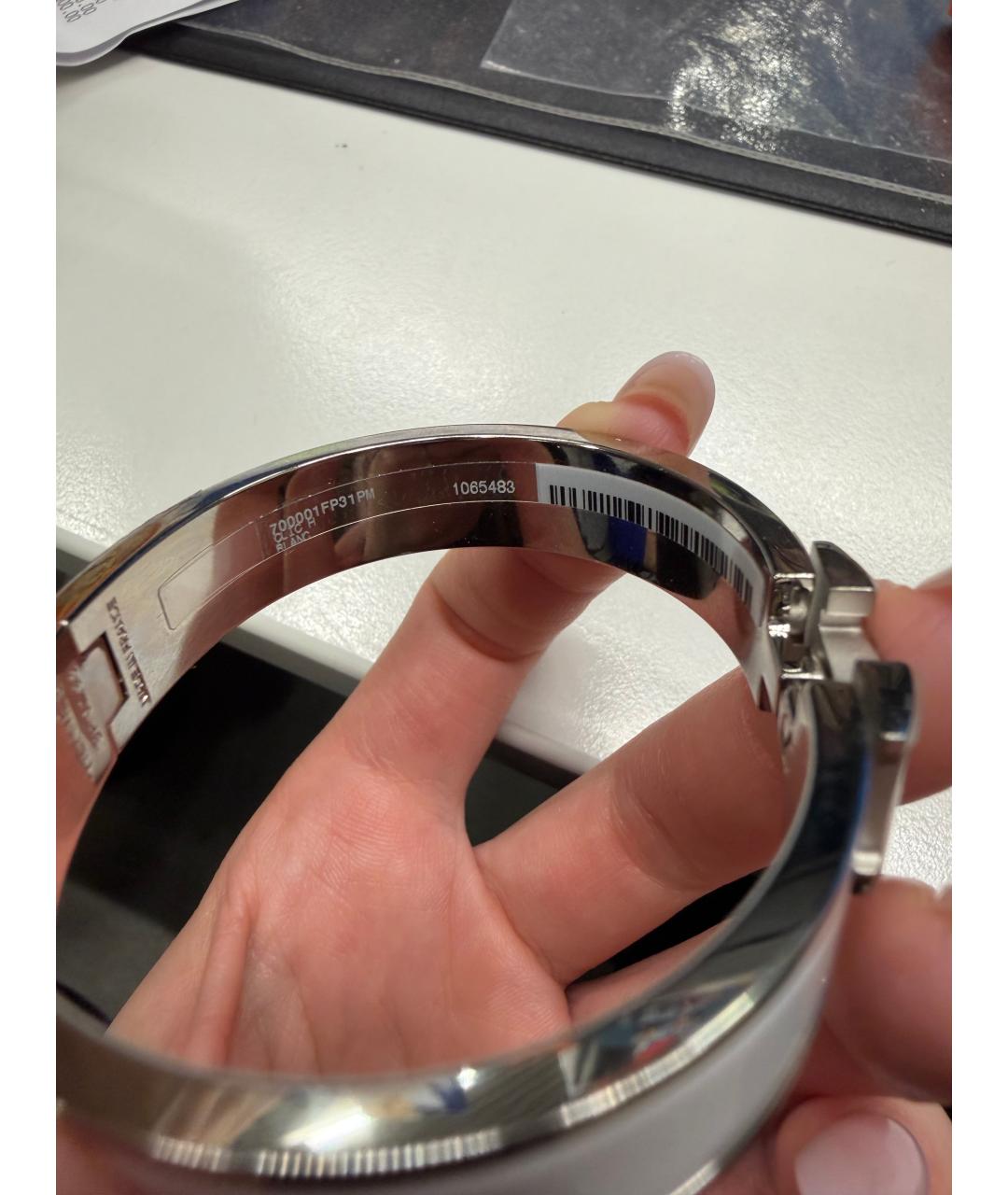 HERMES Белый металлический браслет, фото 4