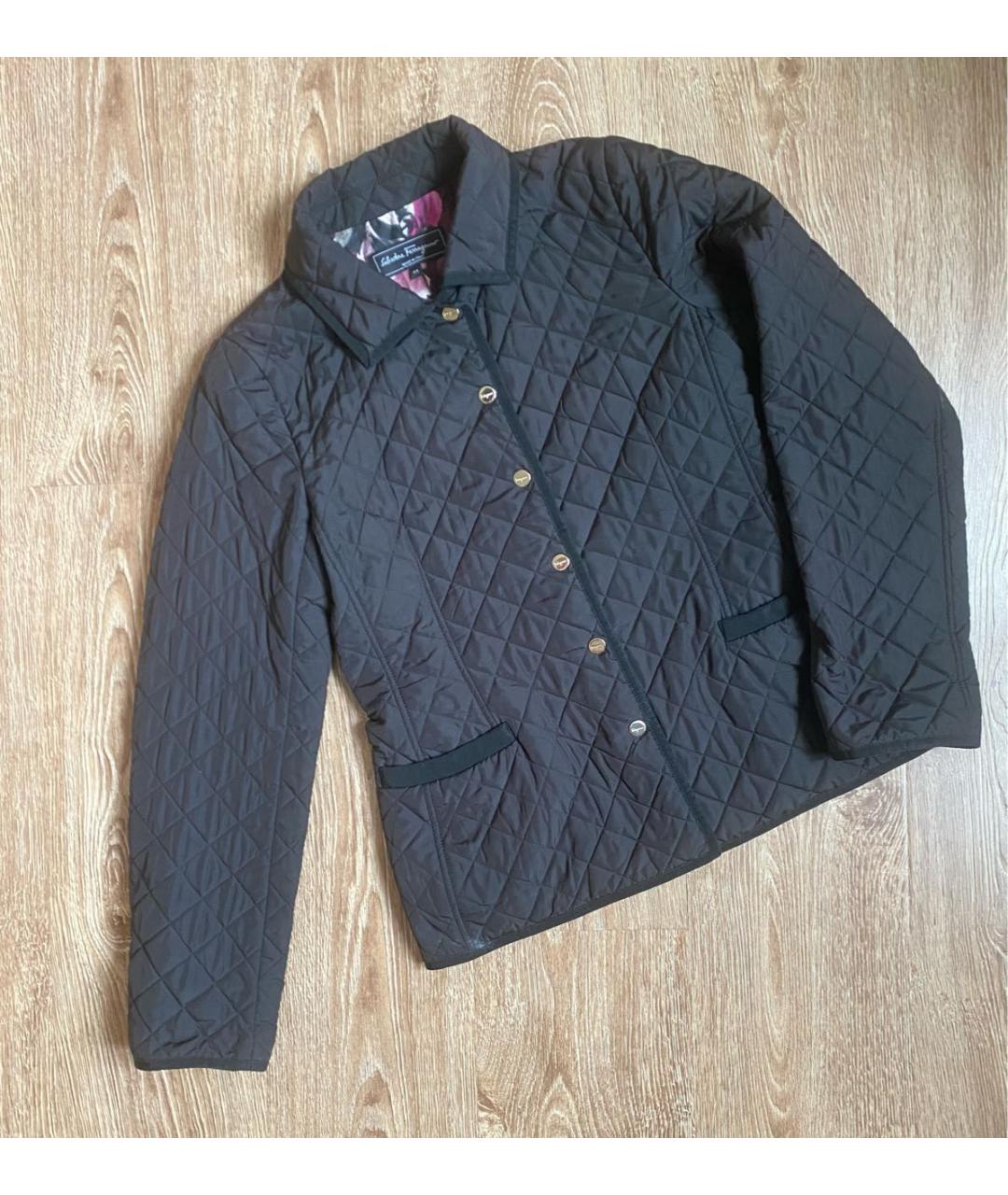 FERRAGAMO Черная полиэстеровая куртка, фото 6