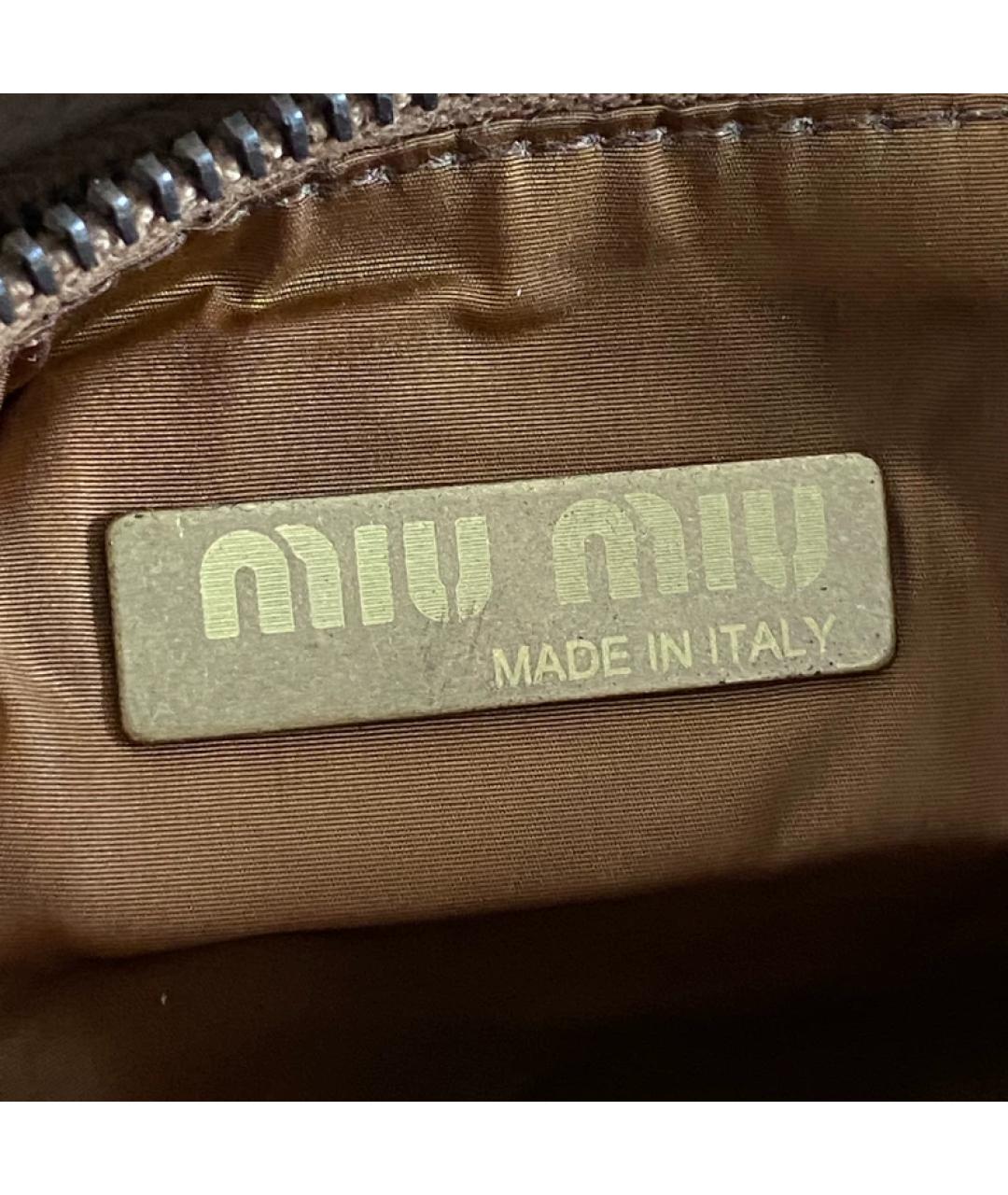 MIU MIU Бежевая замшевая сумка через плечо, фото 4