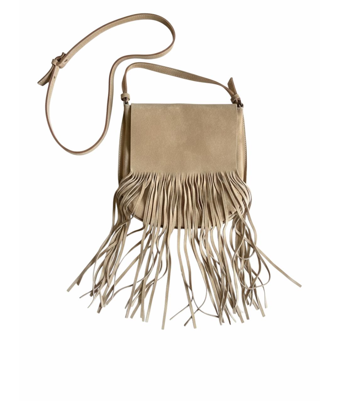 MIU MIU Бежевая замшевая сумка через плечо, фото 1