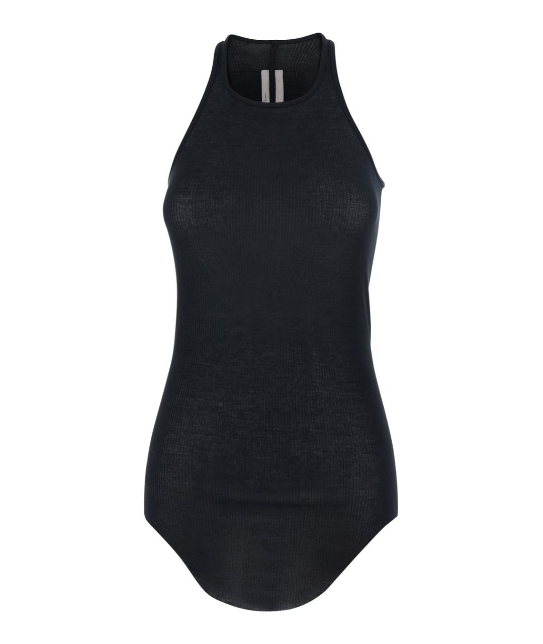 RICK OWENS Черная вискозная майка, фото 1