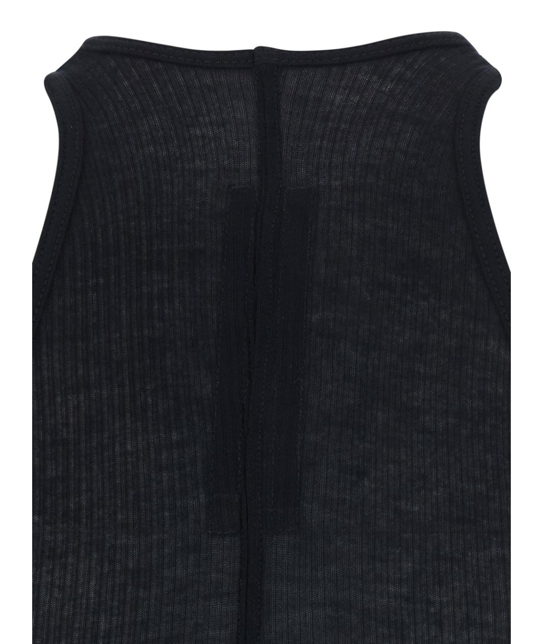 RICK OWENS Черная вискозная майка, фото 3