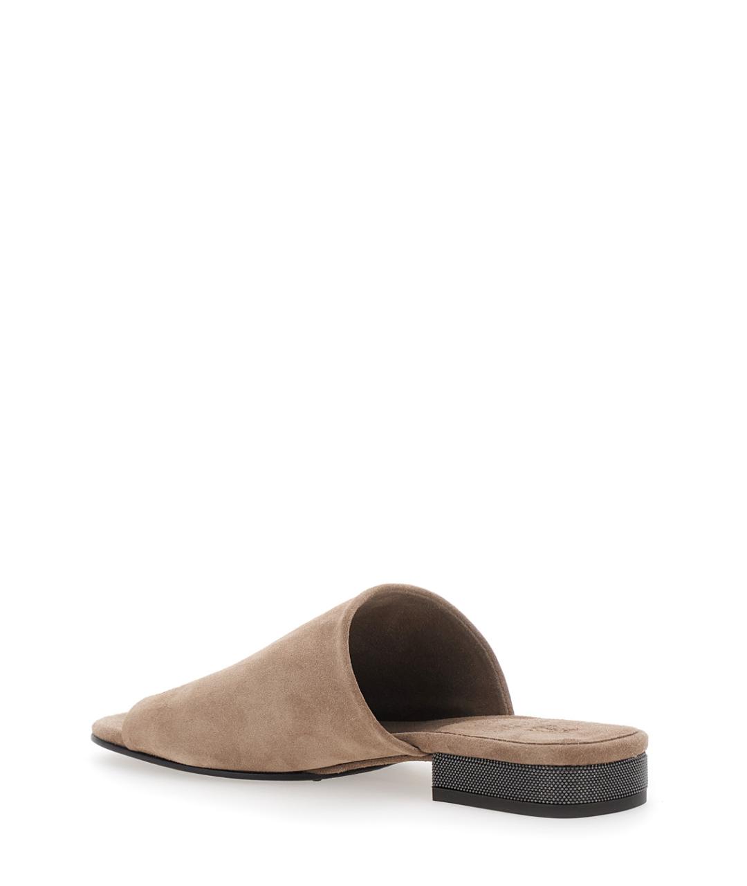 BRUNELLO CUCINELLI Бежевые замшевые сандалии, фото 3