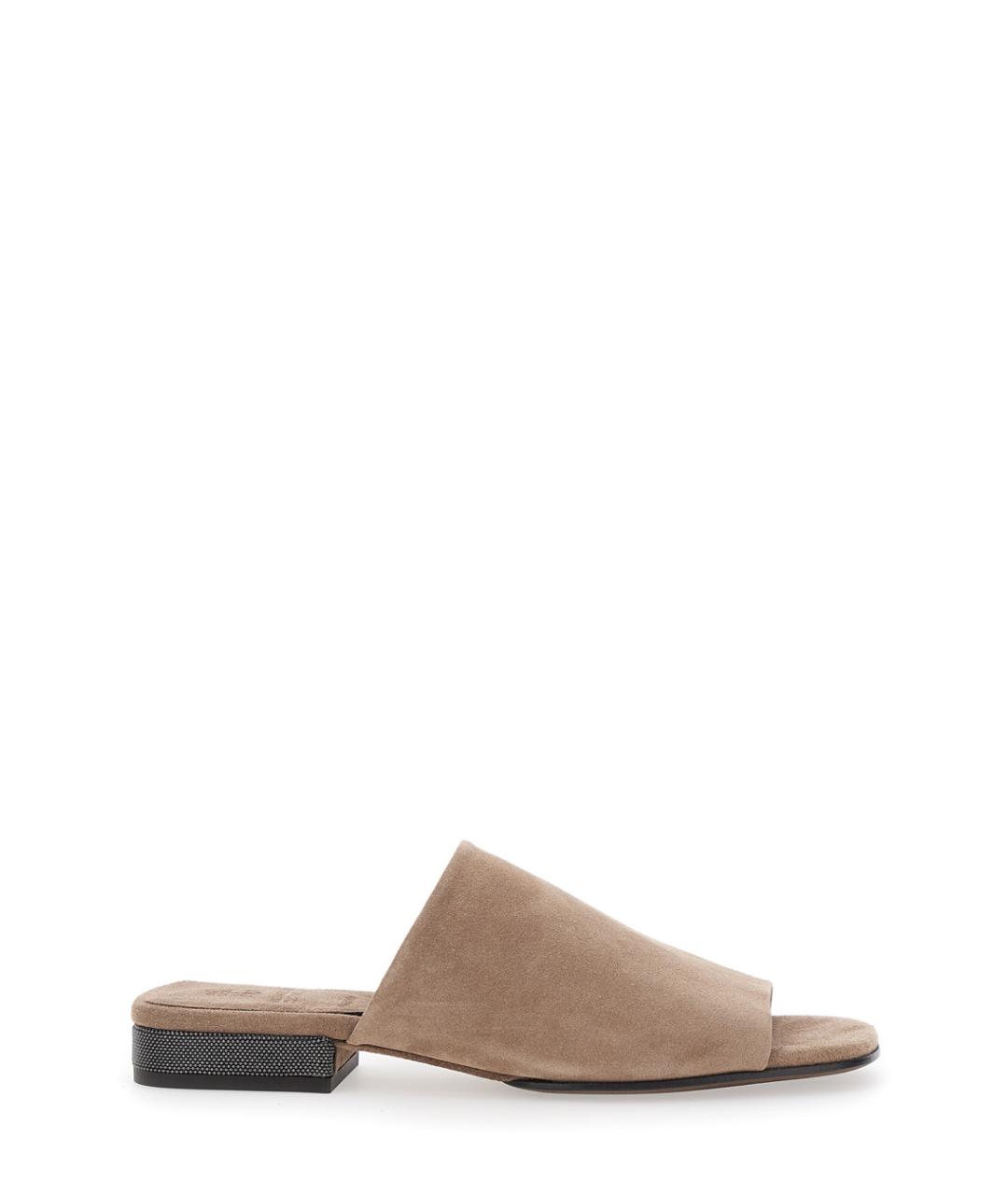 BRUNELLO CUCINELLI Бежевые замшевые сандалии, фото 1