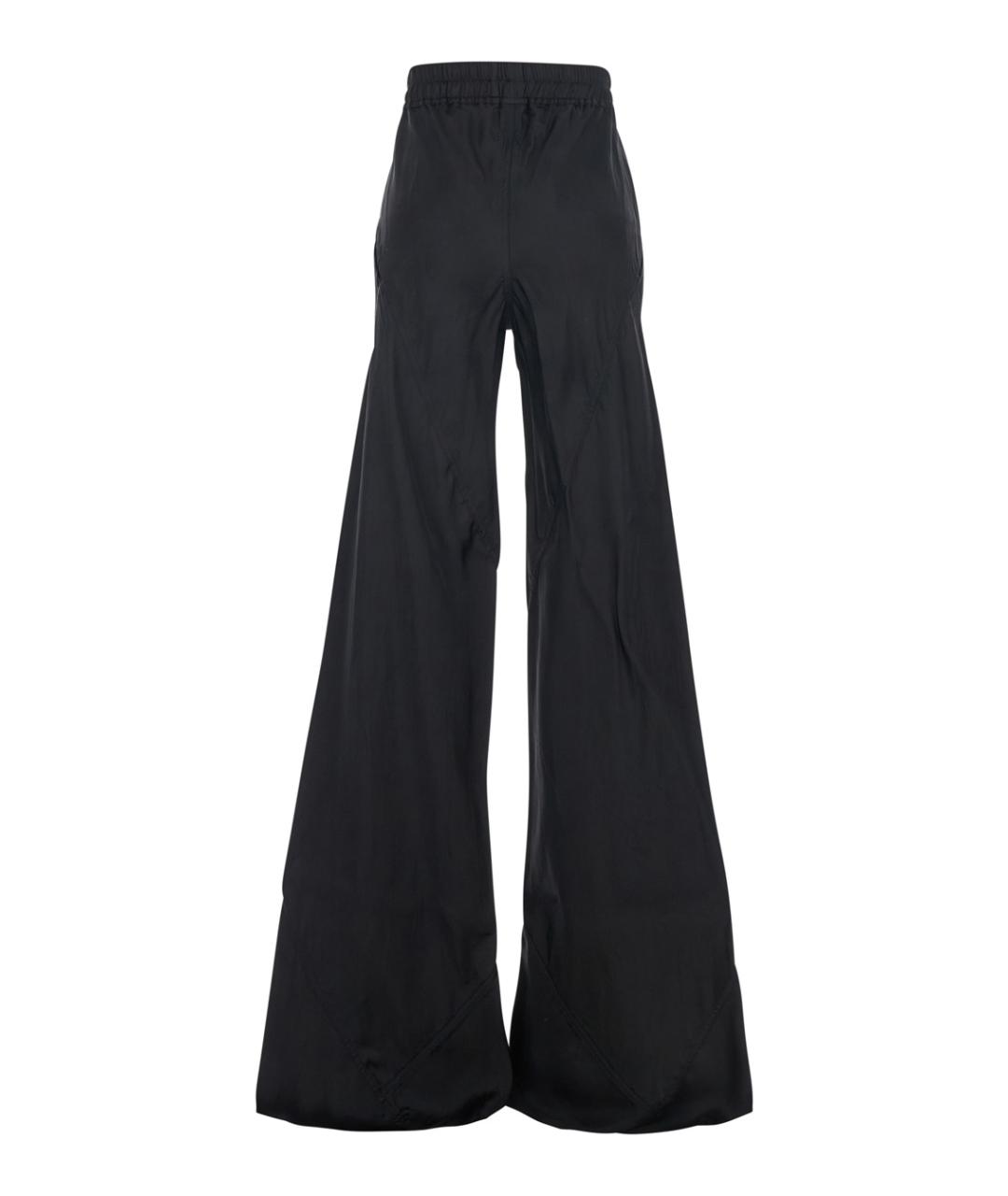 RICK OWENS Черные шелковые прямые брюки, фото 2