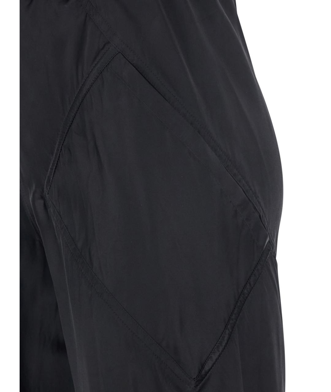 RICK OWENS Черные шелковые прямые брюки, фото 3