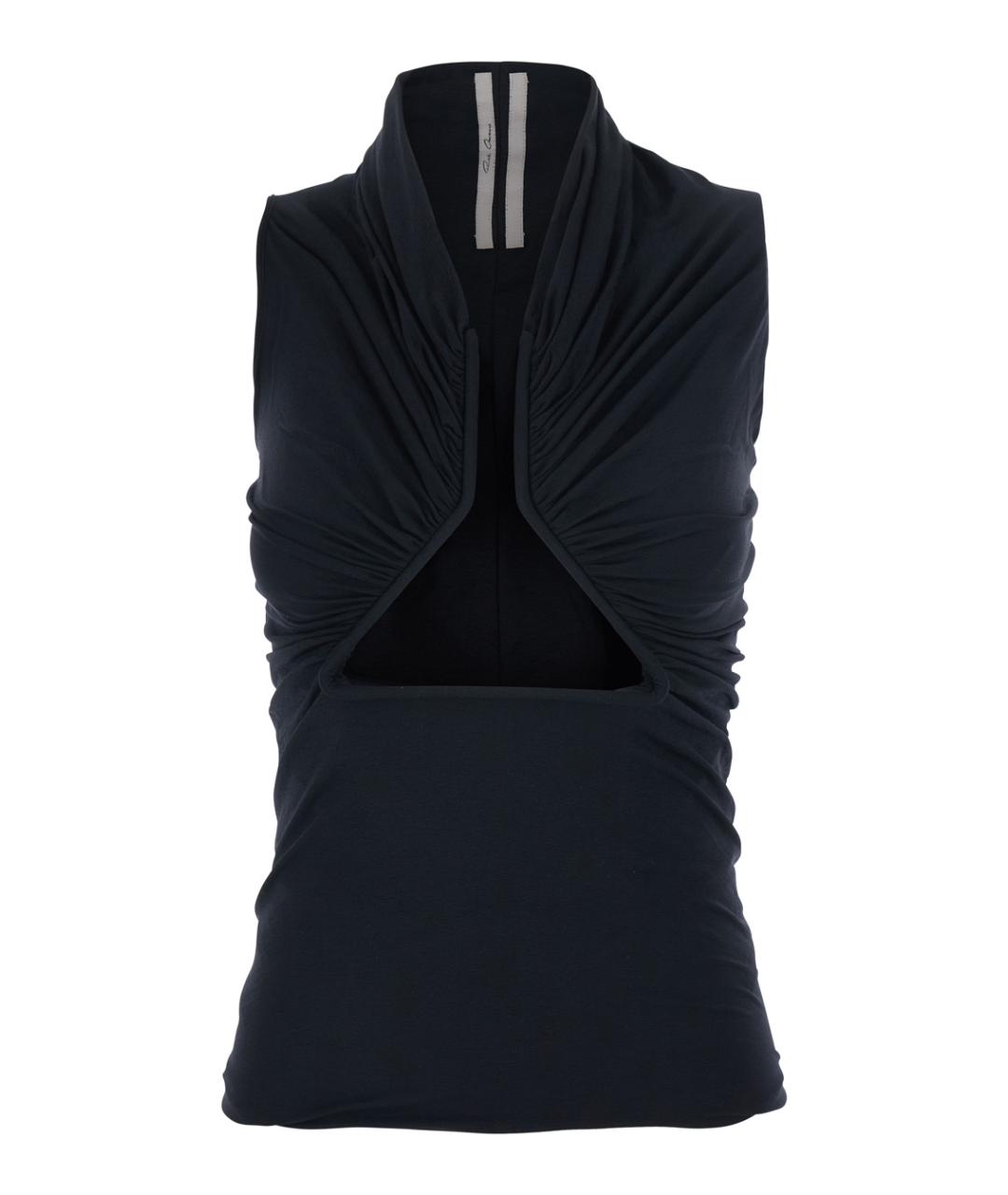 RICK OWENS Черная полиамидовая майка, фото 1