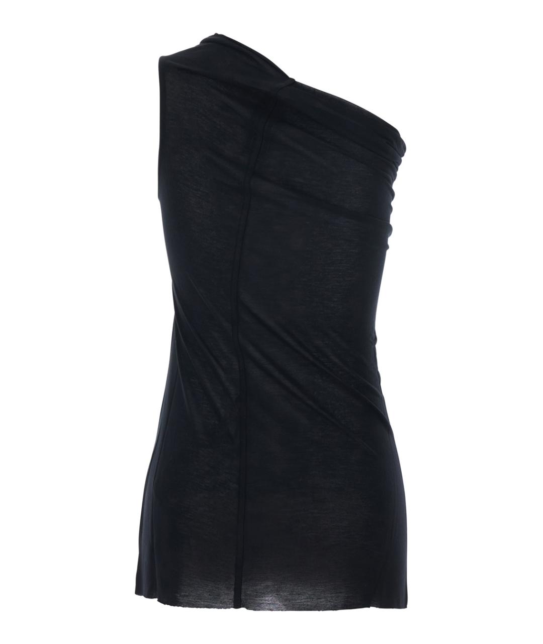 RICK OWENS Черная вискозная майка, фото 2