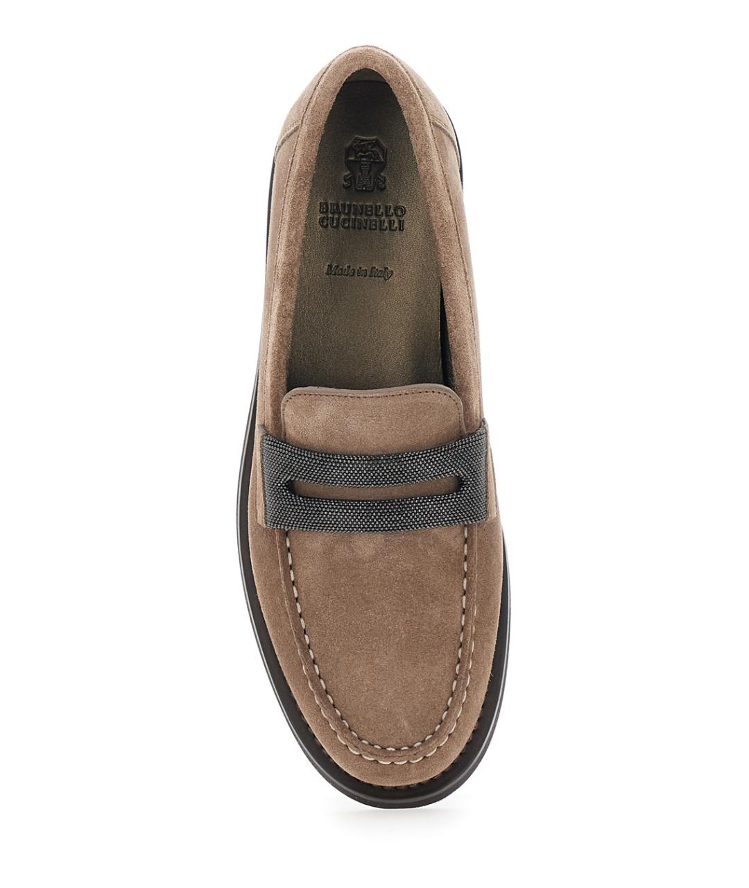 BRUNELLO CUCINELLI Коричневые замшевые лоферы, фото 4