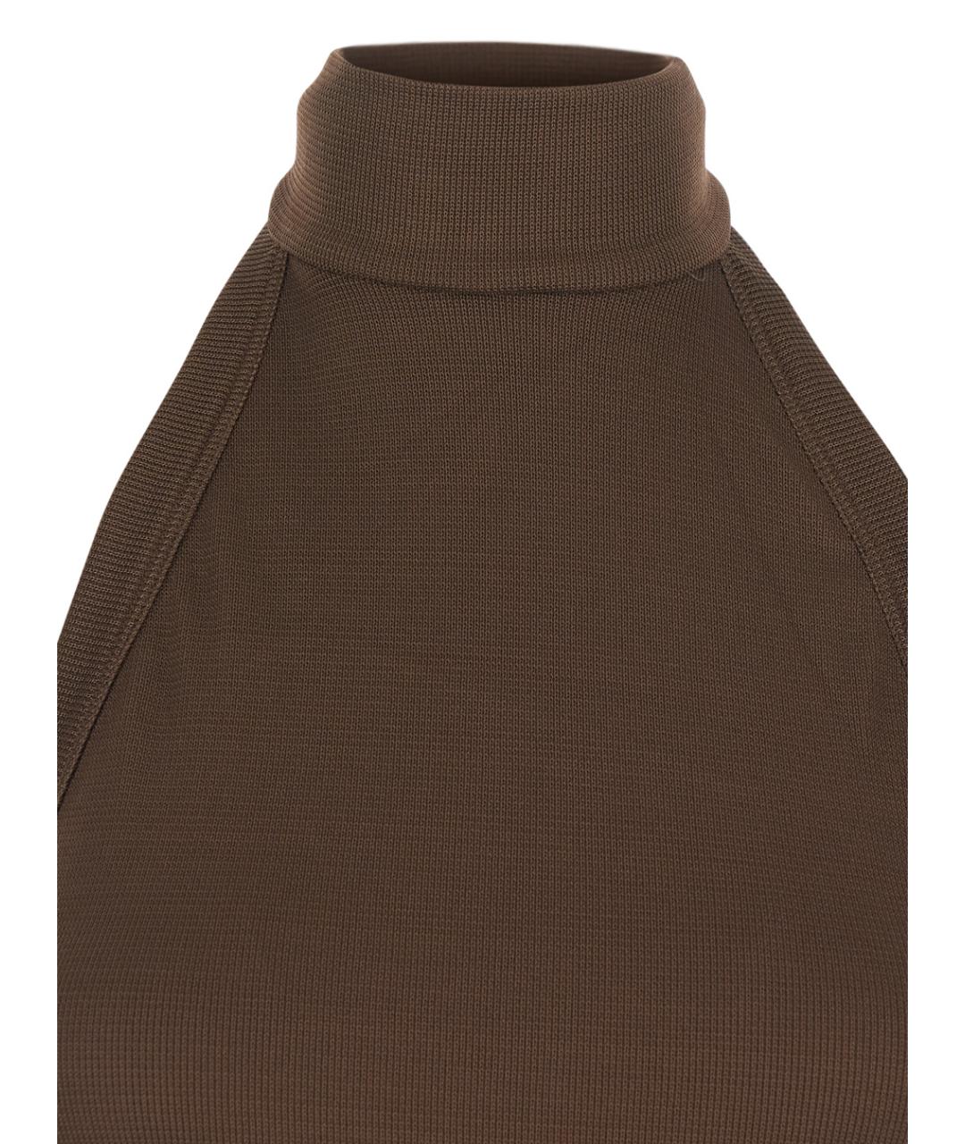 THE ANDAMANE Коричневое вискозное платье, фото 3