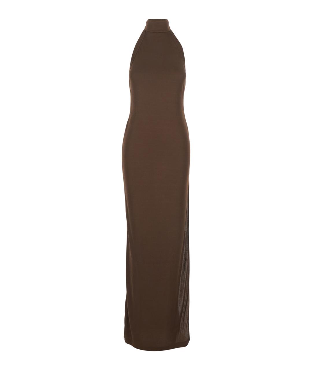THE ANDAMANE Коричневое вискозное платье, фото 1