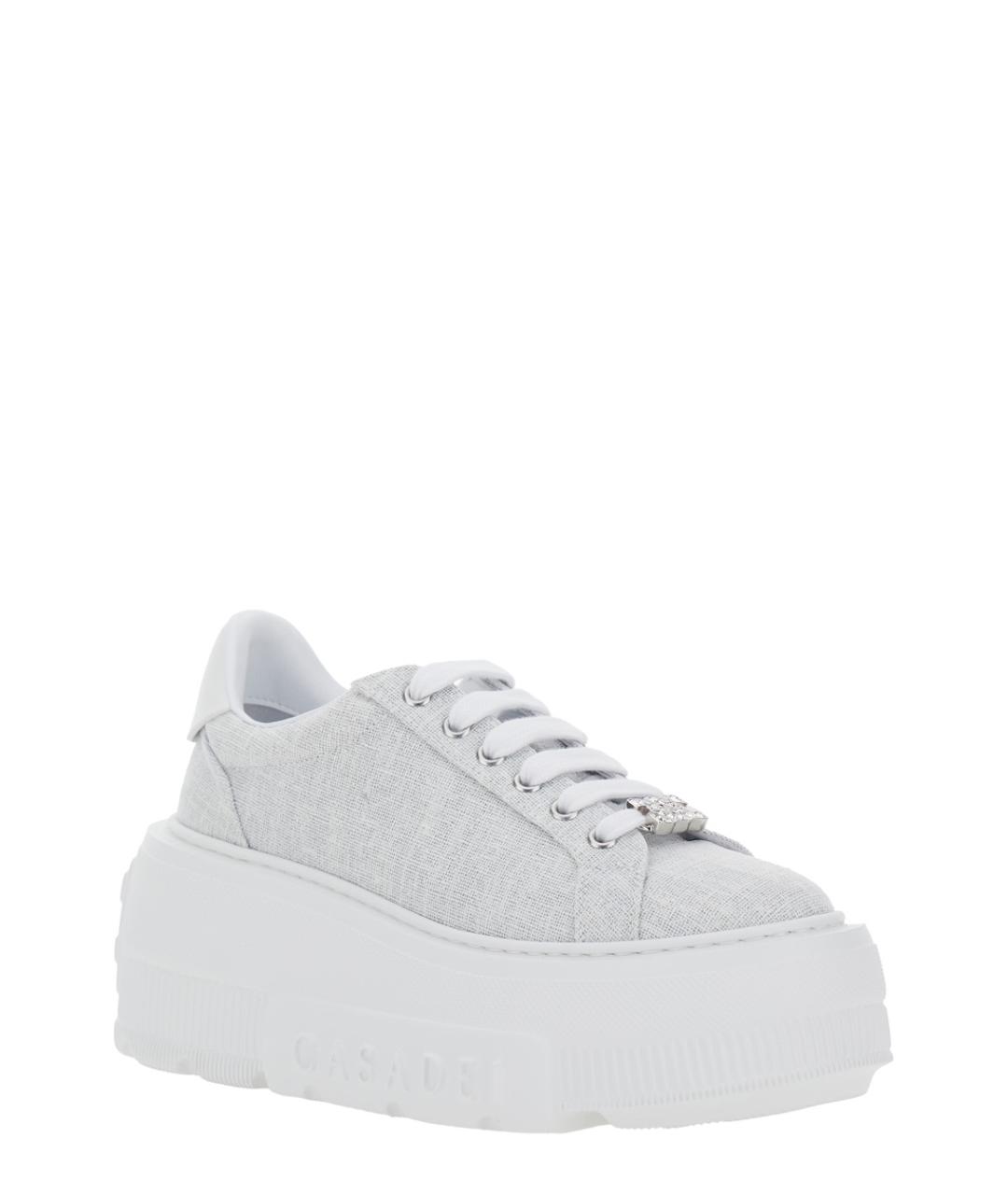 CASADEI Серые текстильные кроссовки, фото 2