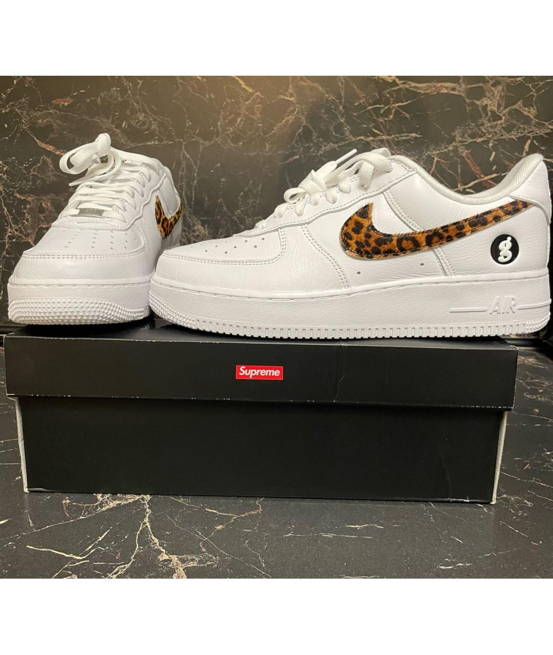 NIKE Белые кожаные низкие кроссовки / кеды, фото 3