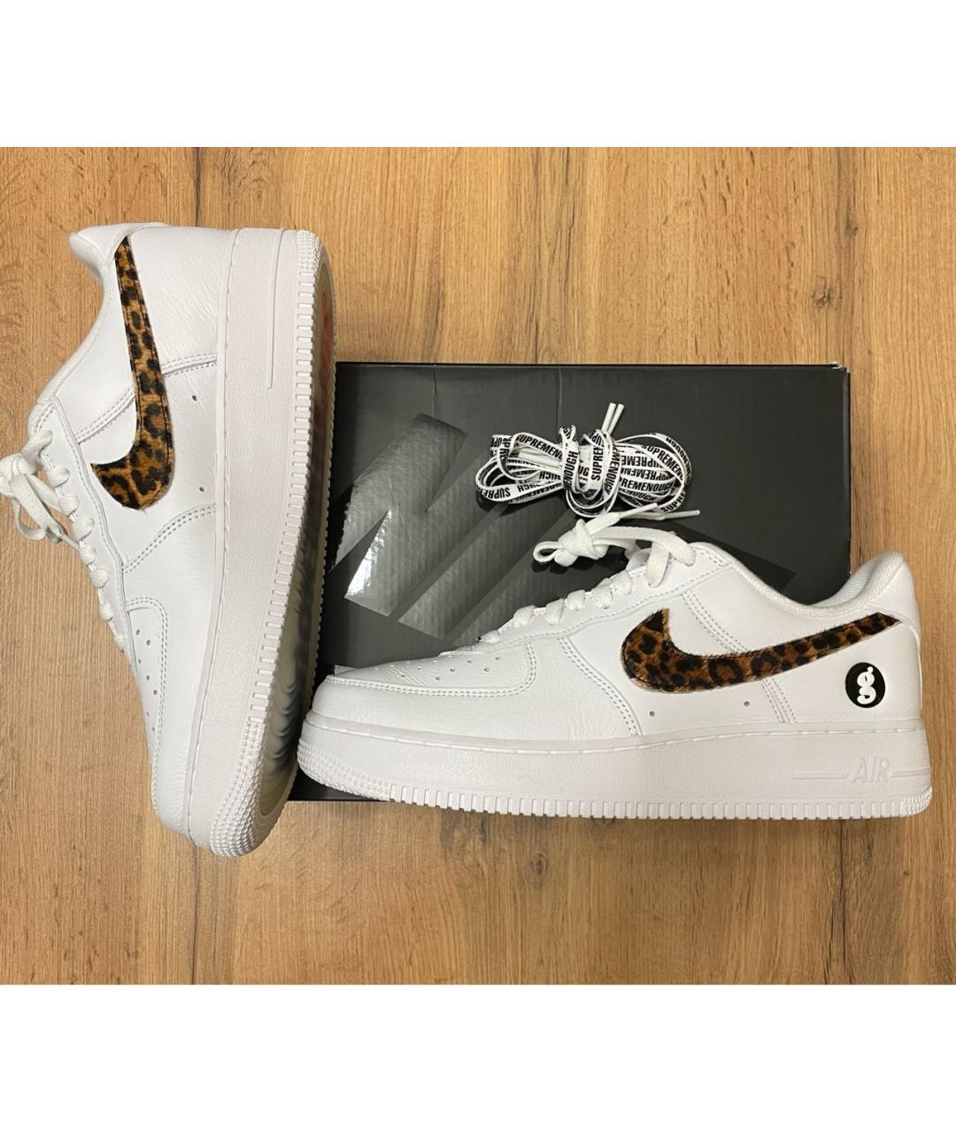 NIKE Белые кожаные низкие кроссовки / кеды, фото 2