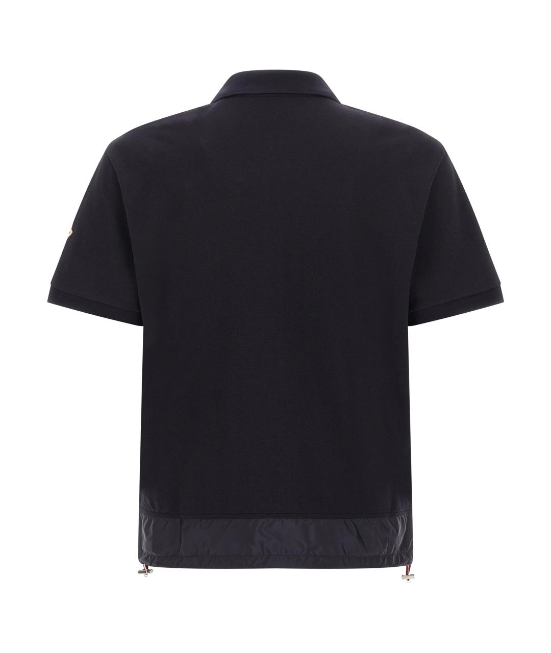 MONCLER Синее поло с коротким рукавом, фото 2