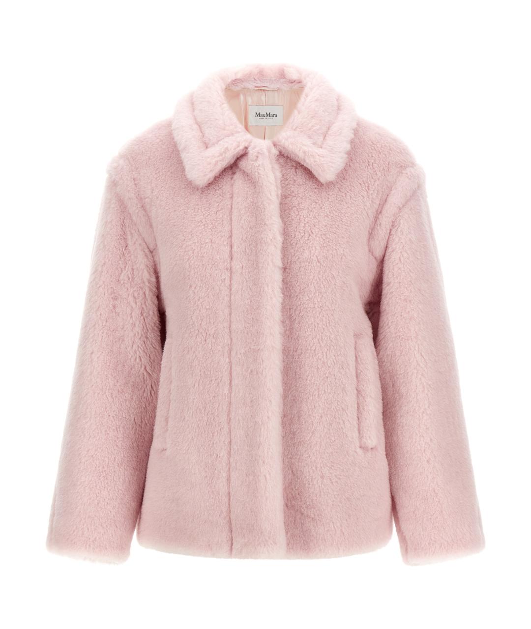 MAX MARA Розовая шерстяная шуба, фото 1