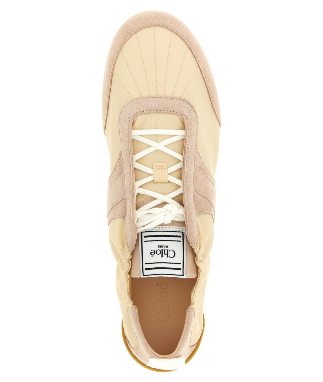 CHLOE Бежевые текстильные кроссовки, фото 4