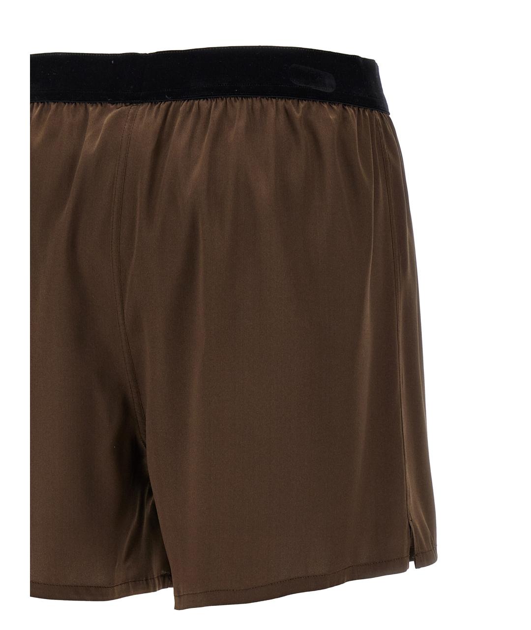 TOM FORD Коричневые шелковые шорты, фото 4