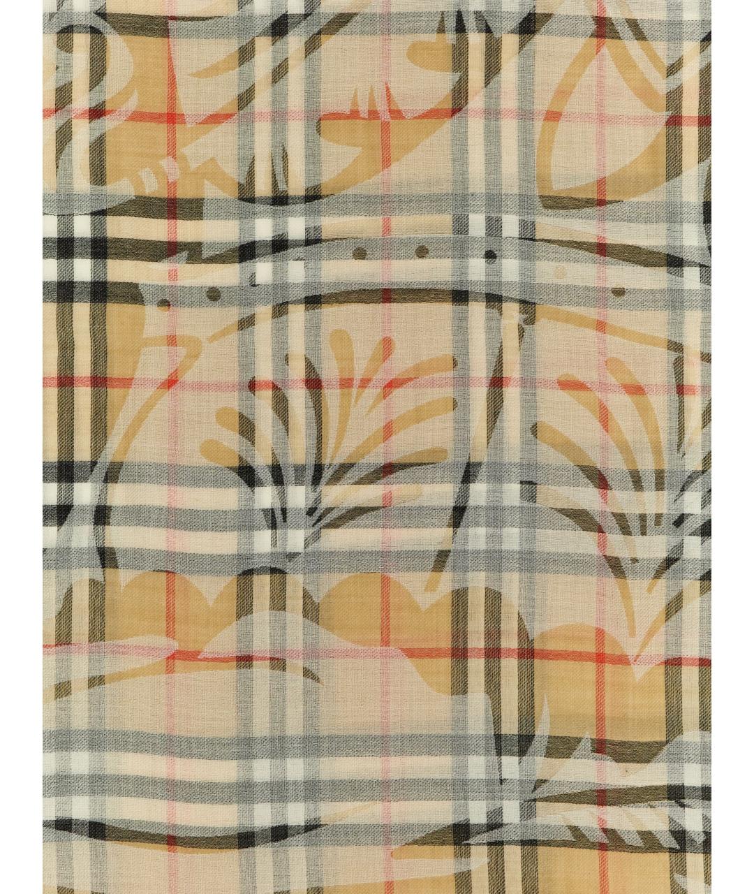 BURBERRY Бежевый шерстяной шарф, фото 3