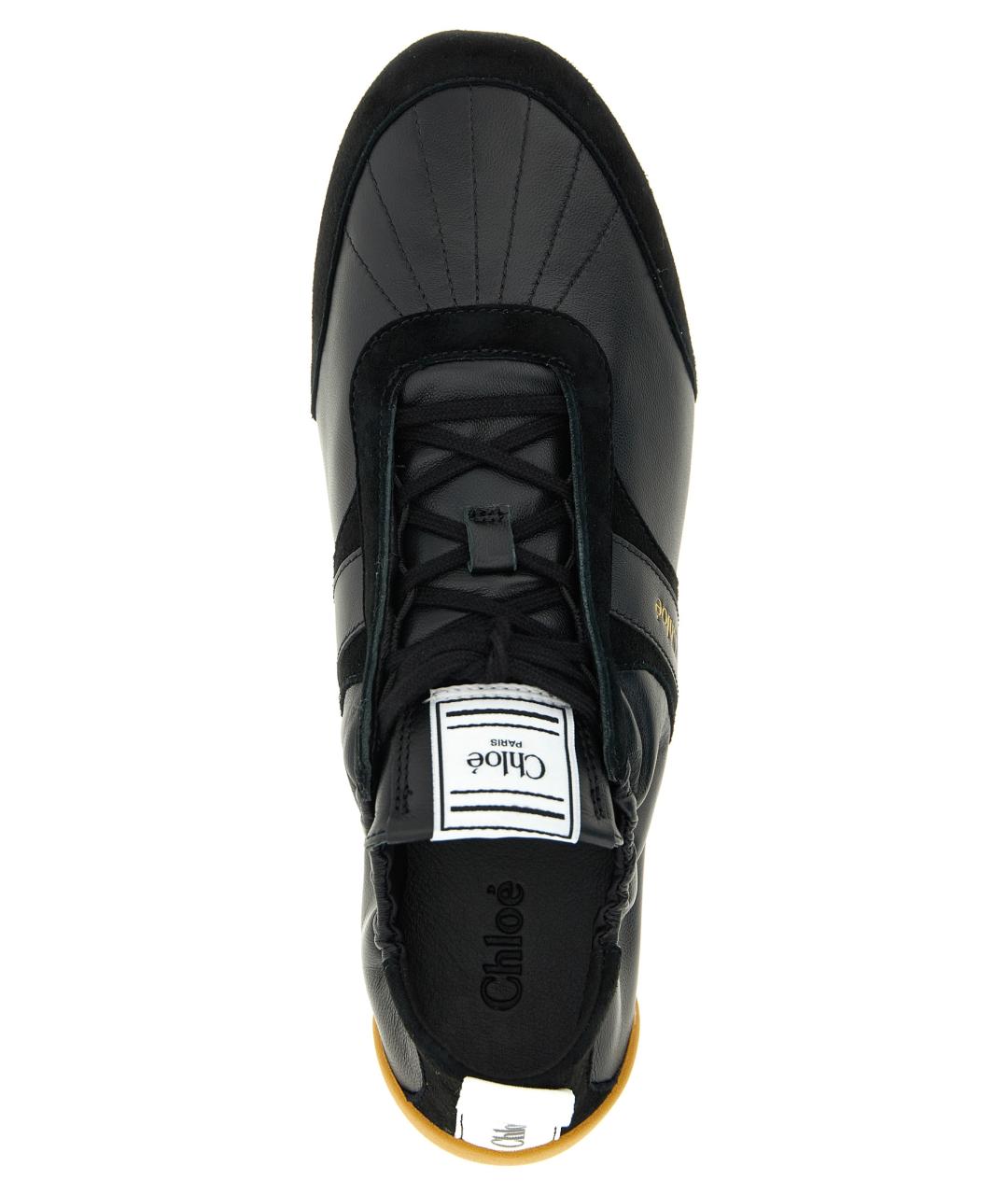 CHLOE Черные кожаные кроссовки, фото 4