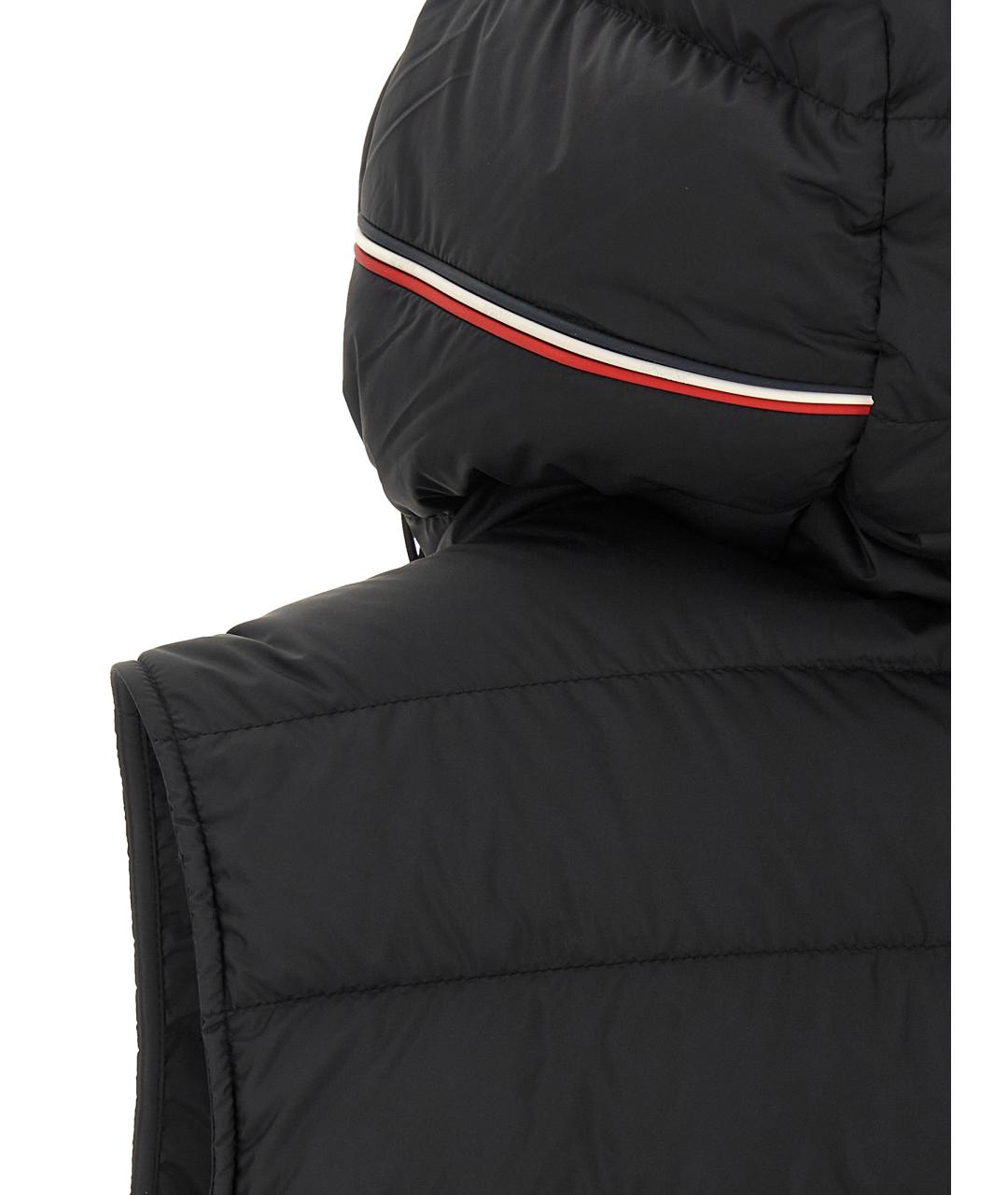 MONCLER Черный полиэстеровый жилет, фото 4