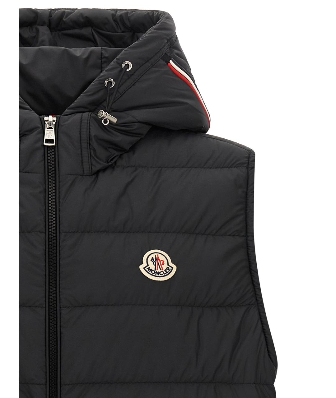 MONCLER Черный полиэстеровый жилет, фото 3