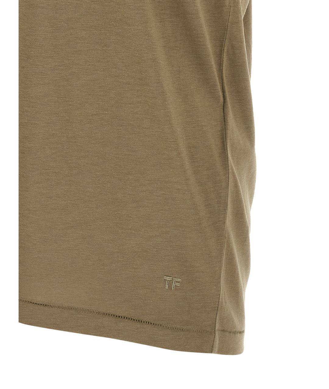 TOM FORD Зеленая вискозная футболка, фото 4