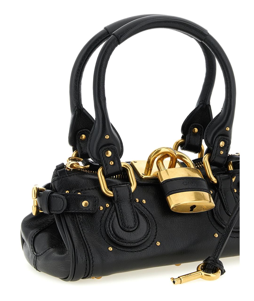 CHLOE Черная кожаная сумка тоут, фото 3