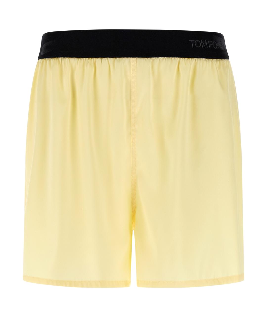 TOM FORD Желтые шелковые шорты, фото 1