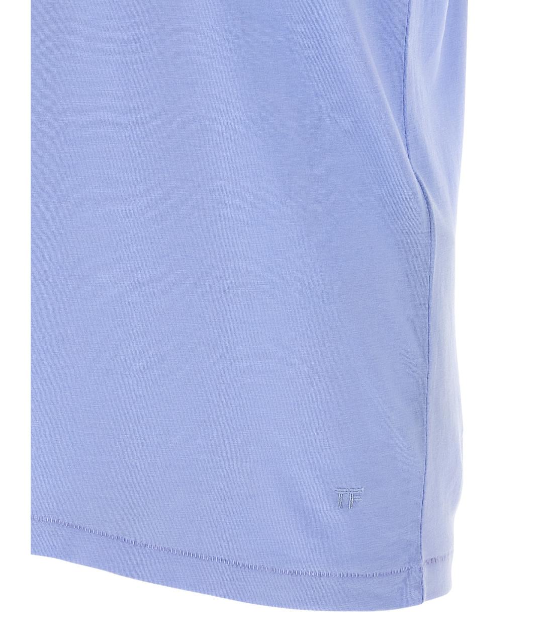 TOM FORD Голубая вискозная футболка, фото 4
