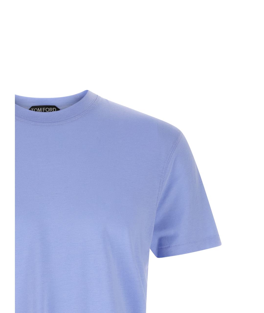 TOM FORD Голубая вискозная футболка, фото 3