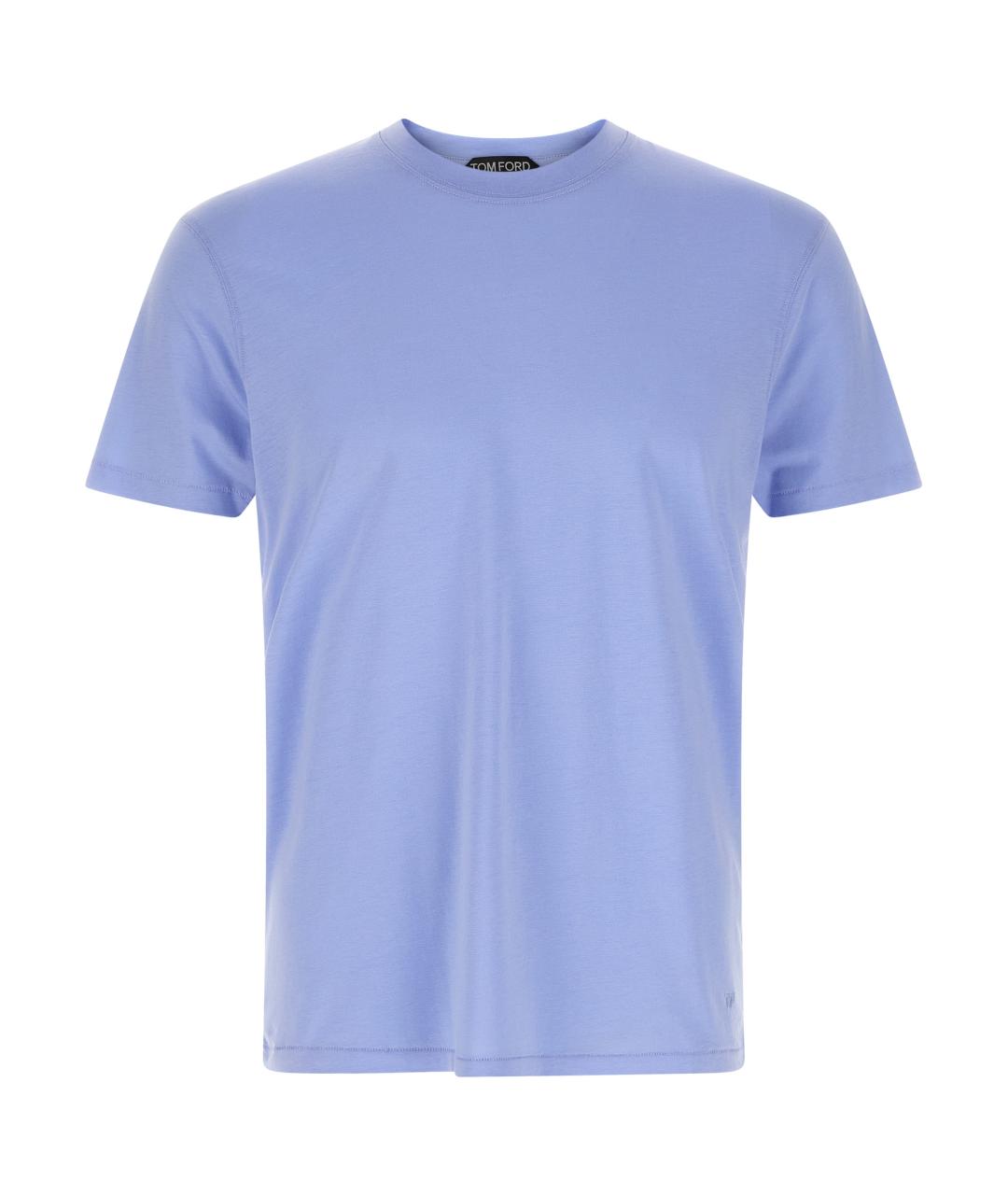 TOM FORD Голубая вискозная футболка, фото 1