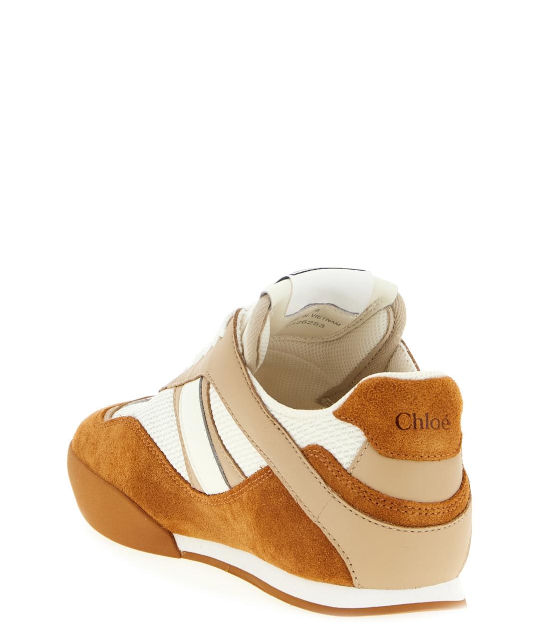 CHLOE Бежевые текстильные кроссовки, фото 3