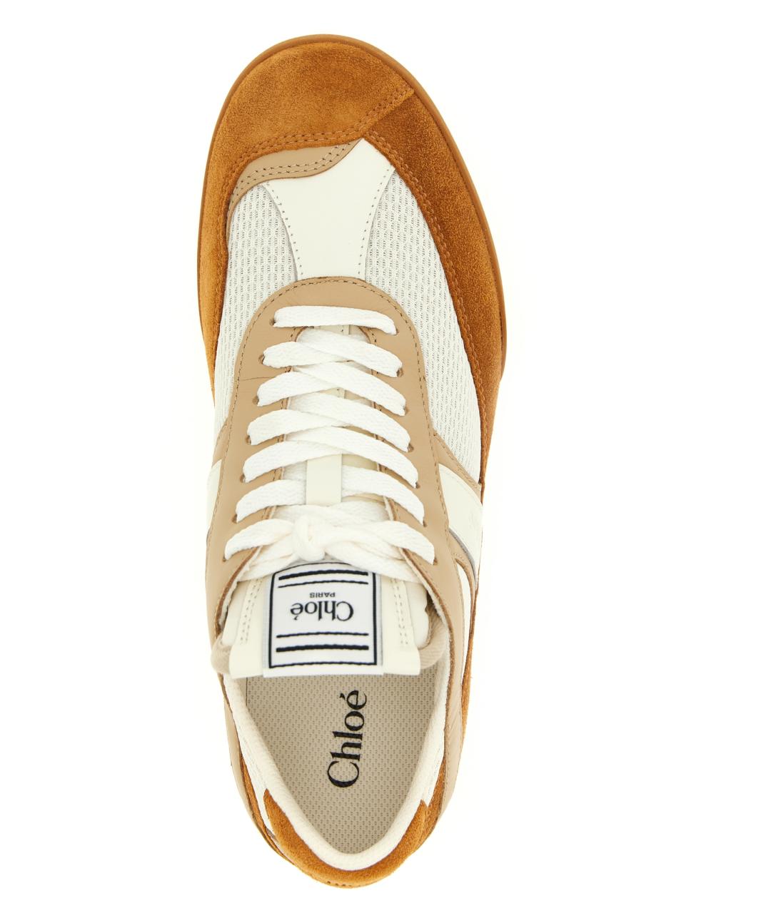 CHLOE Бежевые текстильные кроссовки, фото 4