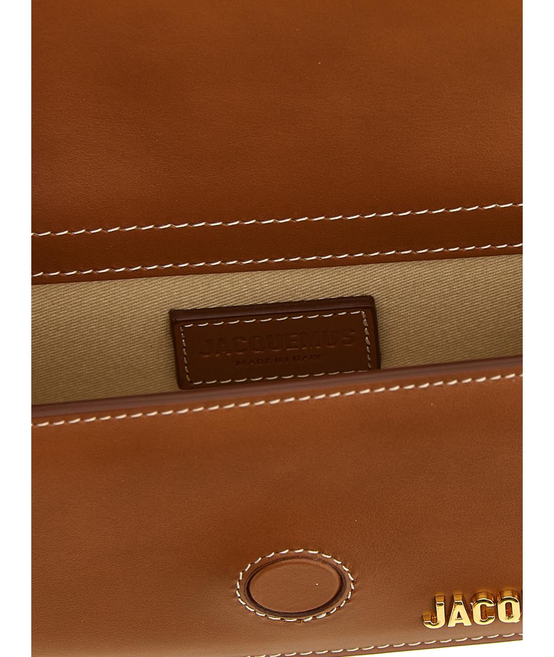 JACQUEMUS Коричневая кожаная сумка тоут, фото 4
