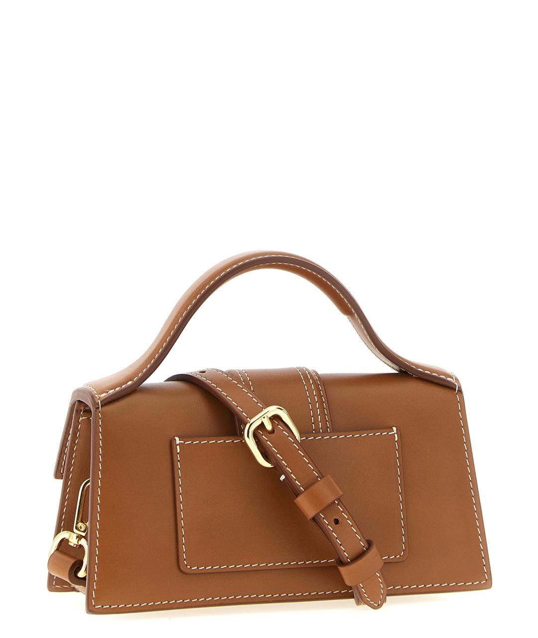 JACQUEMUS Коричневая кожаная сумка тоут, фото 2