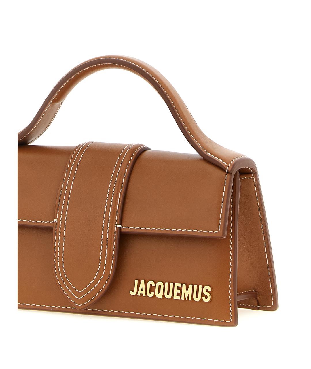 JACQUEMUS Коричневая кожаная сумка тоут, фото 3