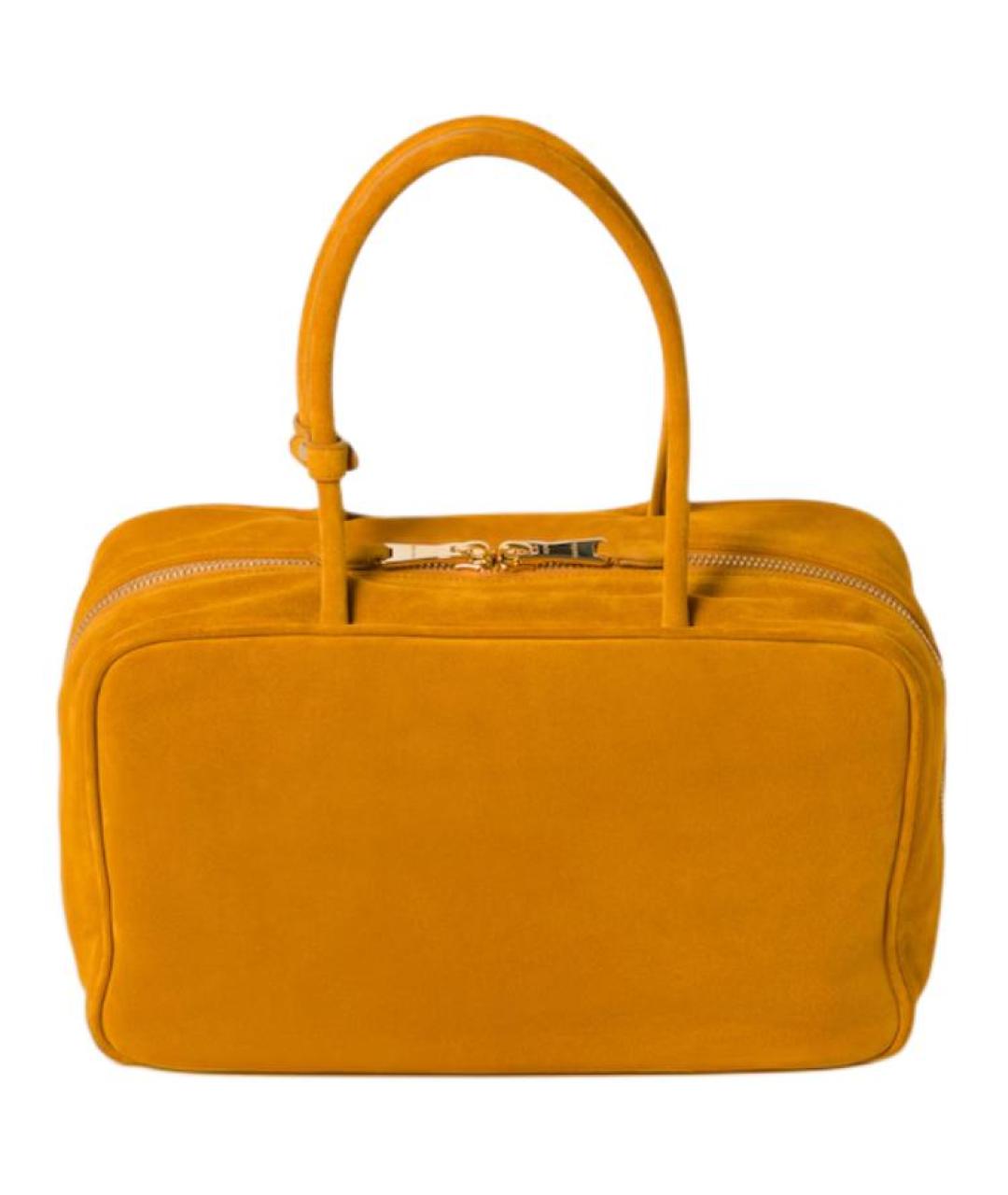 MIU MIU Желтая замшевая сумка тоут, фото 3