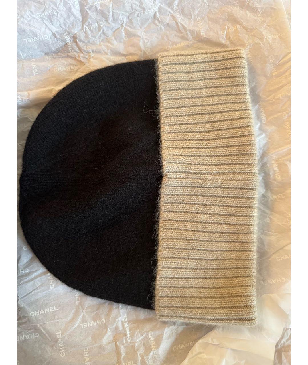 CHANEL Черная кашемировая шапка, фото 2