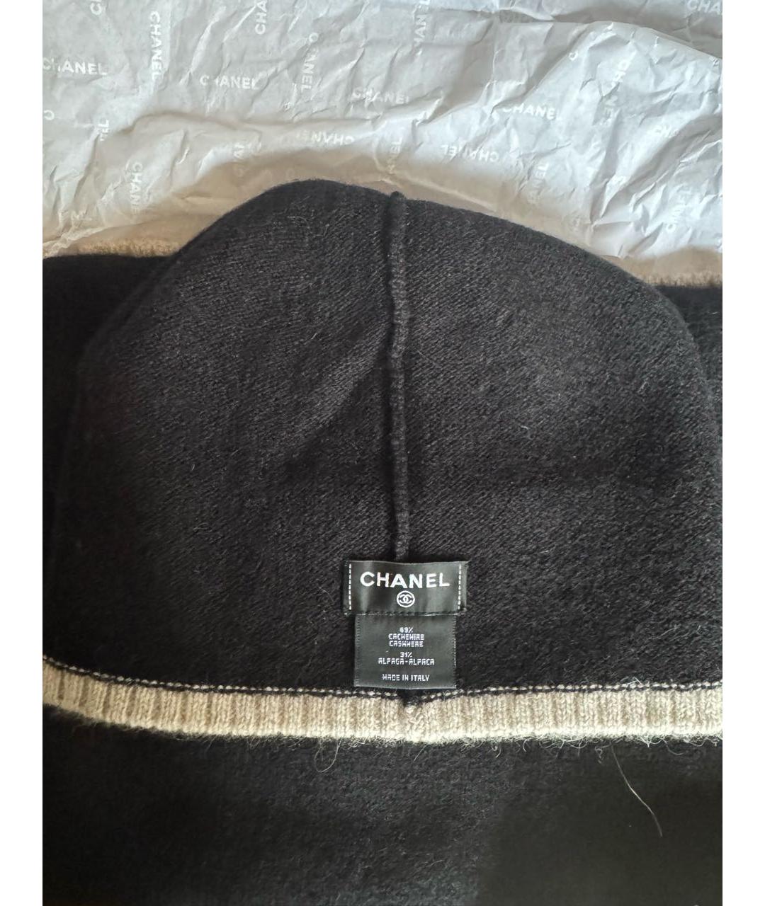 CHANEL Черная кашемировая шапка, фото 3