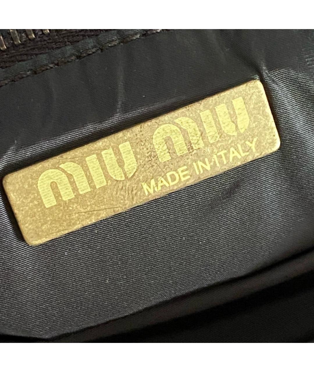 MIU MIU Бордовая кожаная сумка с короткими ручками, фото 3