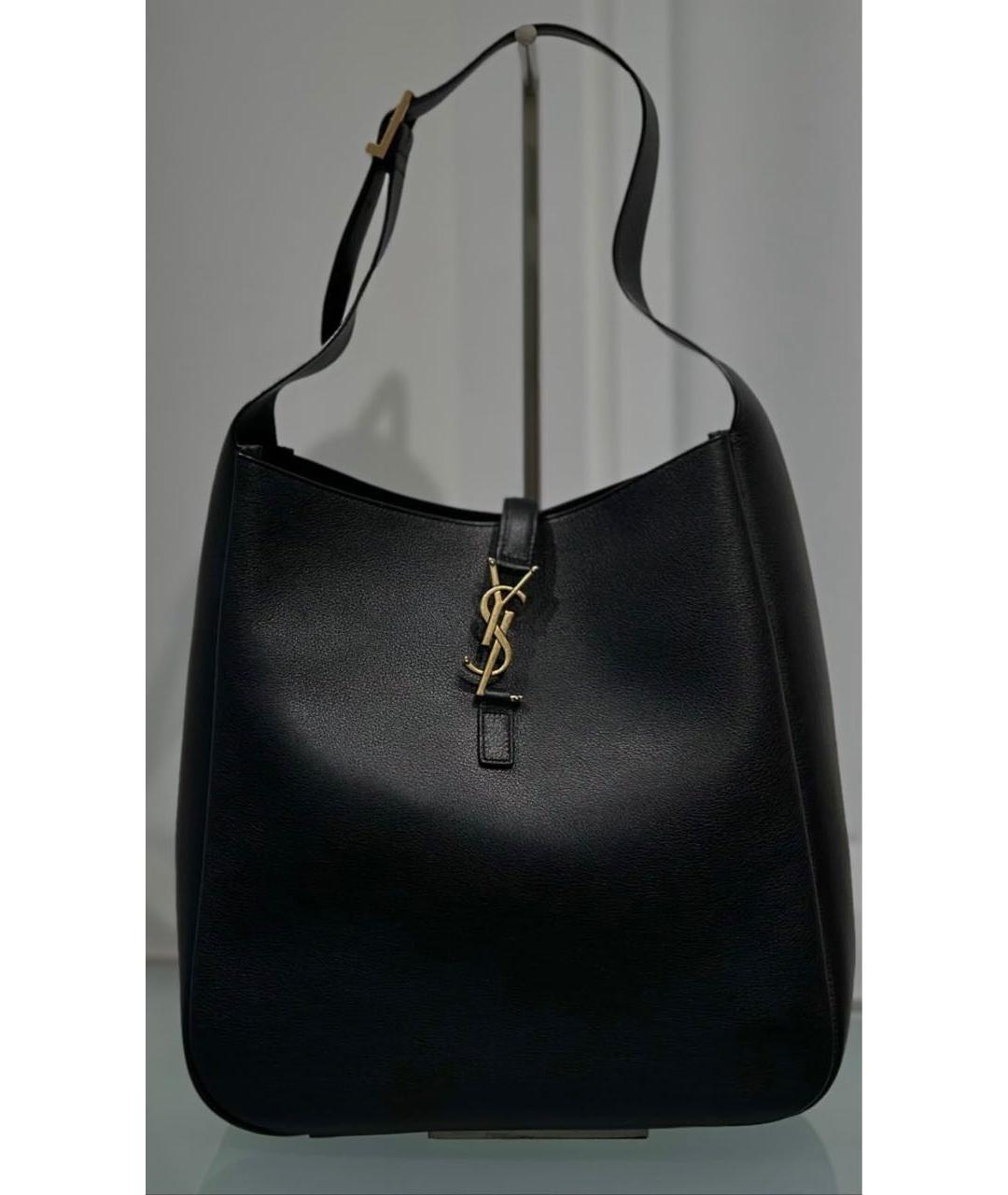 SAINT LAURENT Черная кожаная сумка через плечо, фото 5