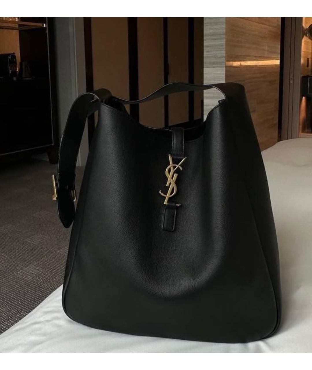 SAINT LAURENT Черная кожаная сумка через плечо, фото 6