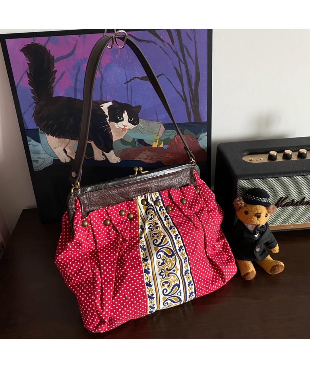 MIU MIU Красная тканевая сумка через плечо, фото 6