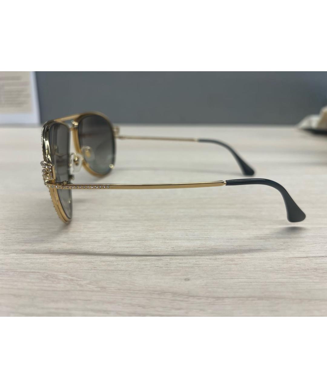 VERSACE Золотые металлические солнцезащитные очки, фото 2