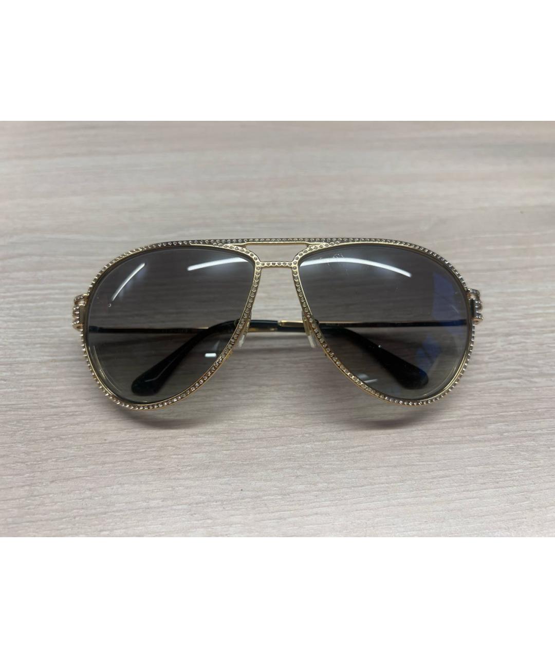 VERSACE Золотые металлические солнцезащитные очки, фото 4