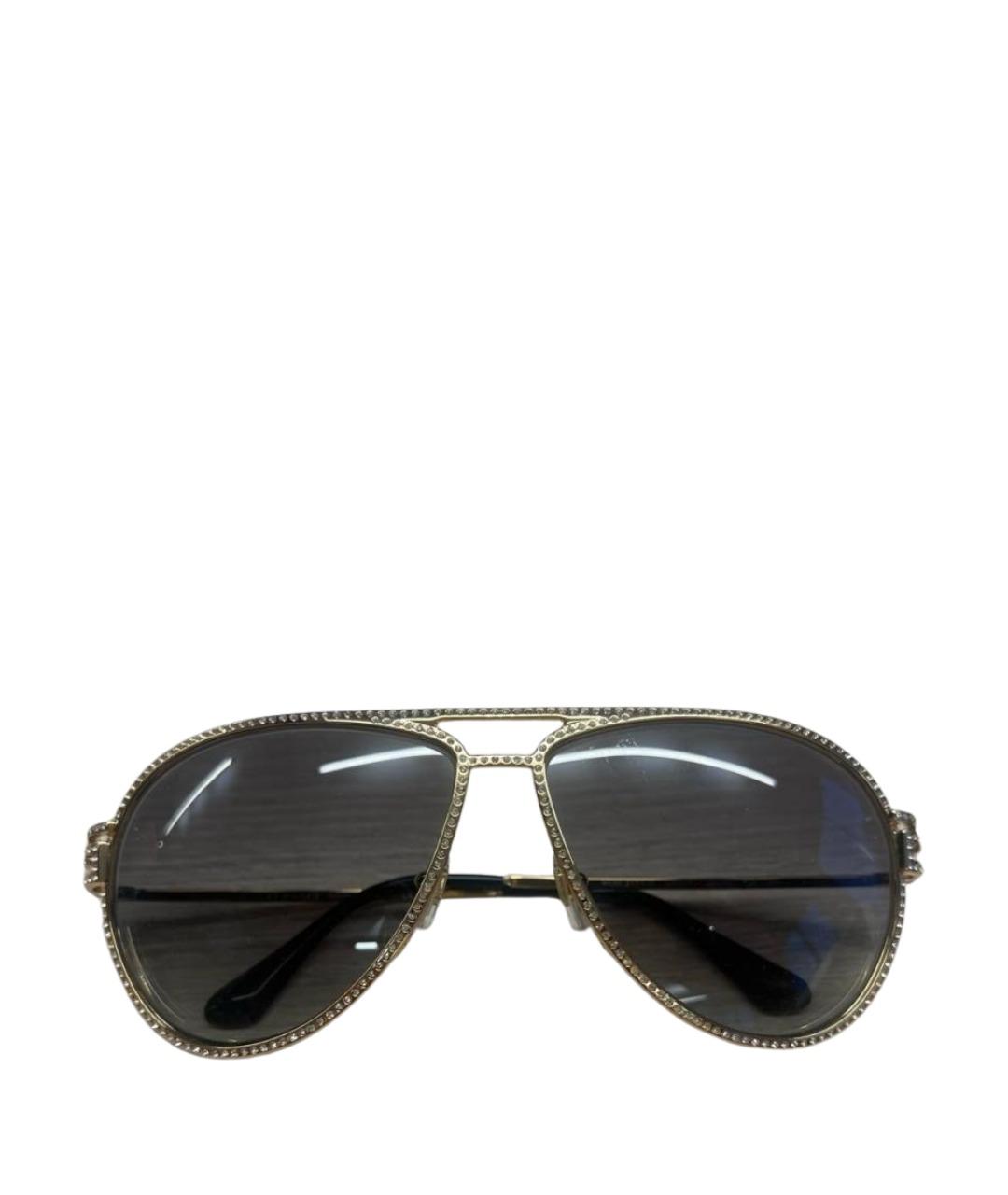 VERSACE Золотые металлические солнцезащитные очки, фото 1