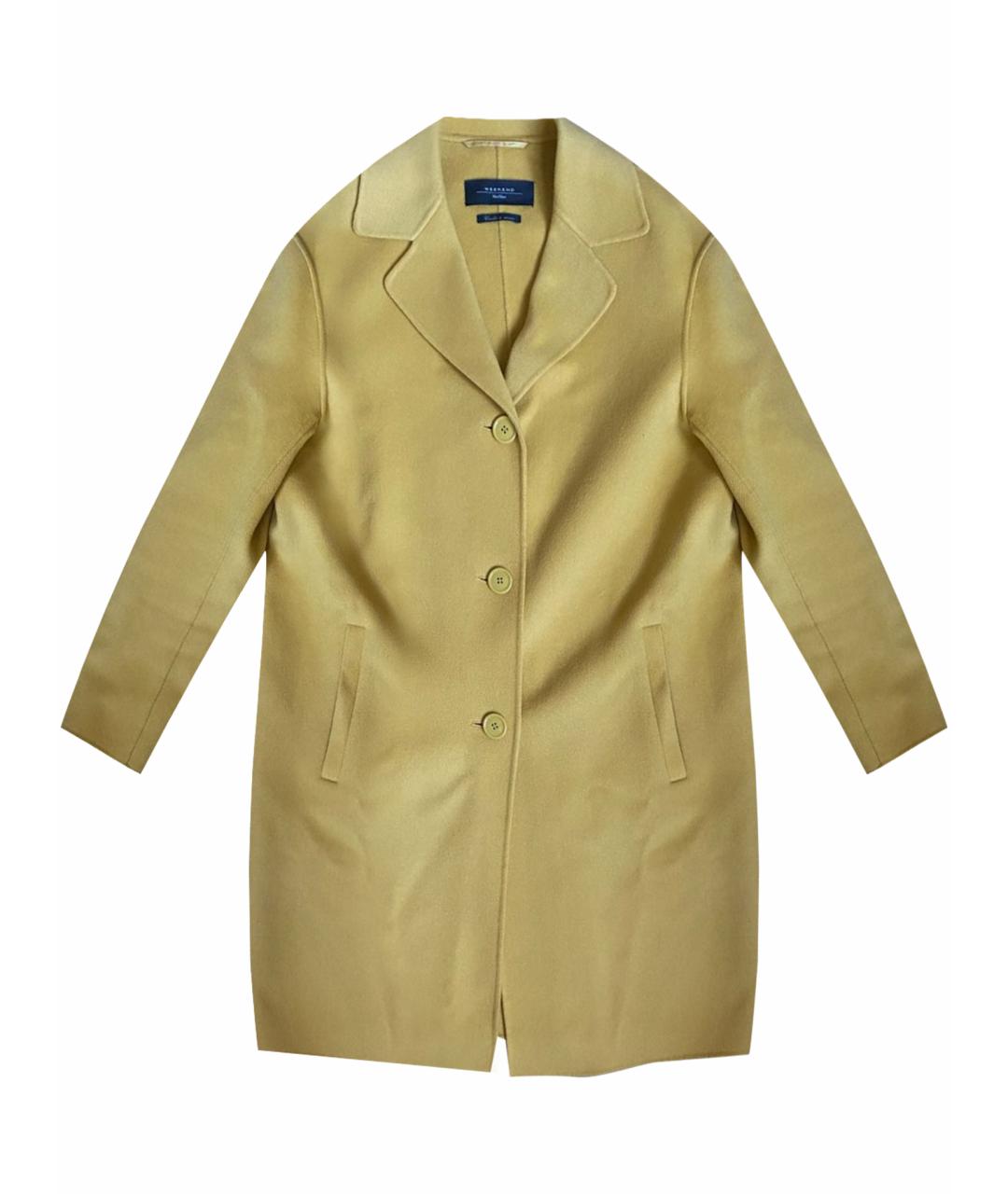 WEEKEND MAX MARA Желтое шерстяное пальто, фото 1