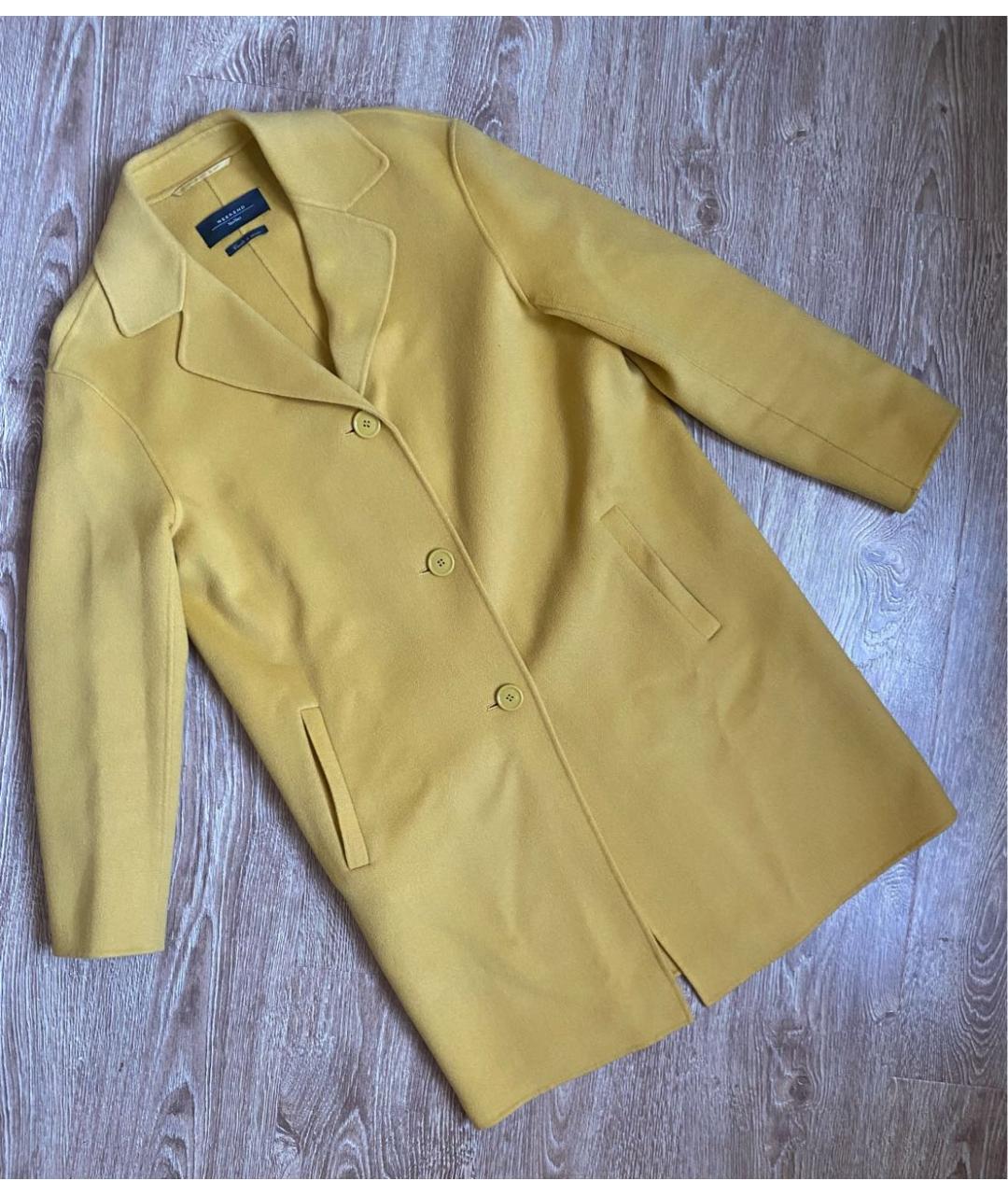 WEEKEND MAX MARA Желтое шерстяное пальто, фото 4
