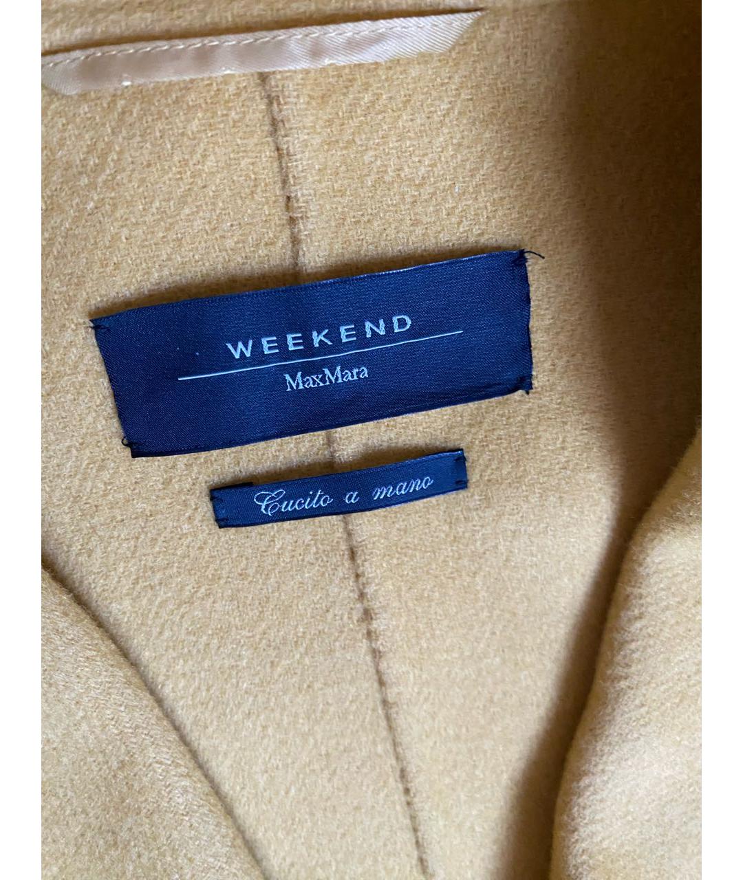 WEEKEND MAX MARA Желтое шерстяное пальто, фото 2
